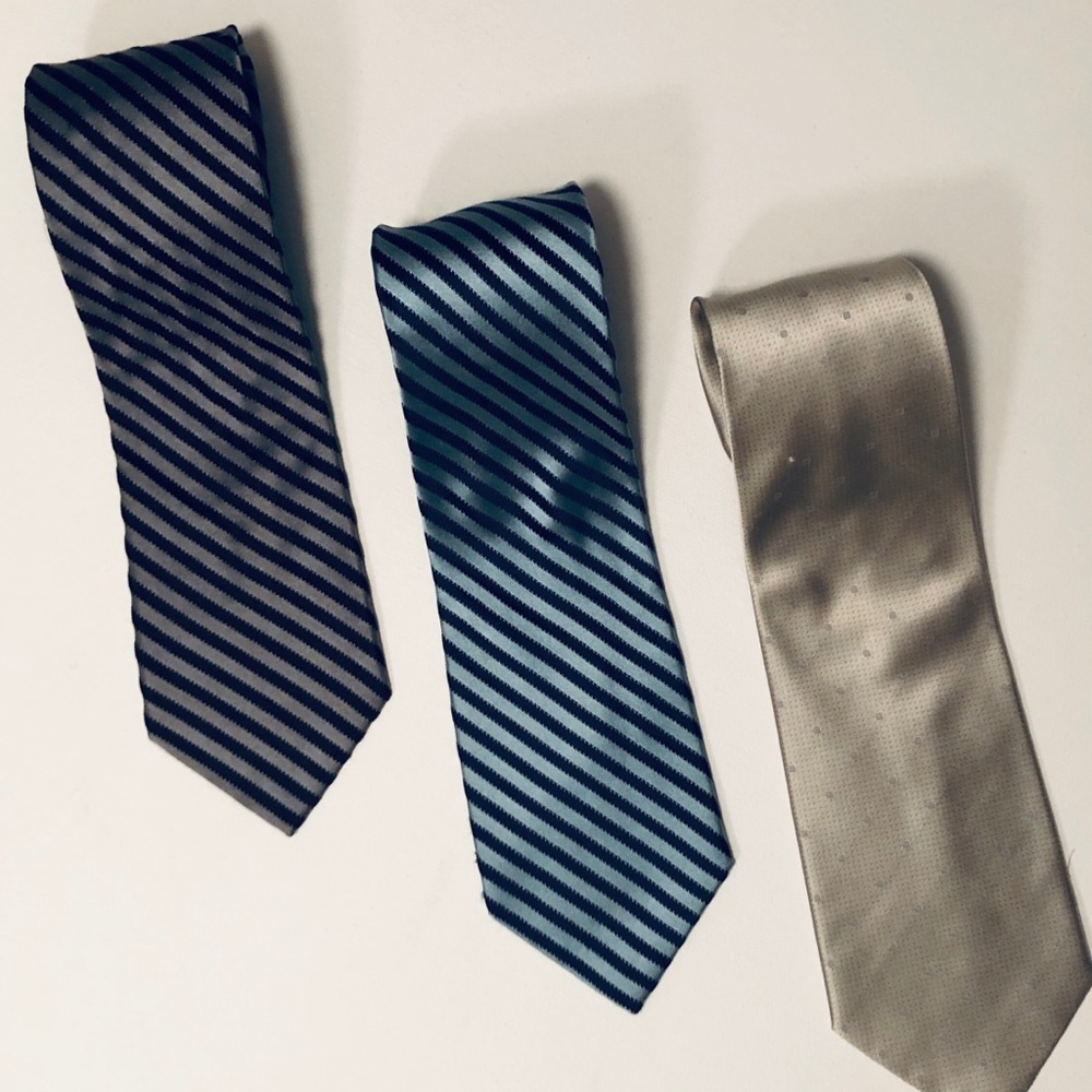 Calvin Klein 100% Silk Ties, Set/3, Gently Used